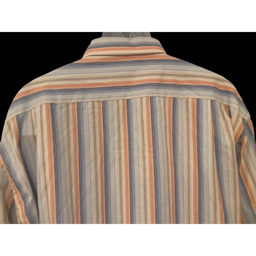 Luciano Visconti Uomo Mens Shirt Multi‎ Stripe Print Contrast Flip Cuff 3XL  EUC - Picture 4 of 5